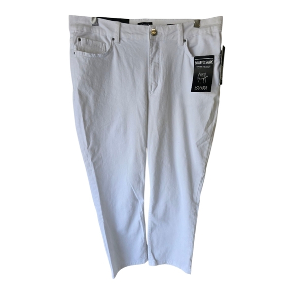 Jones New York Denim - Jones New York Lexington Capri Jeans Sz 12 White Women Sculpt Shaper 34x24